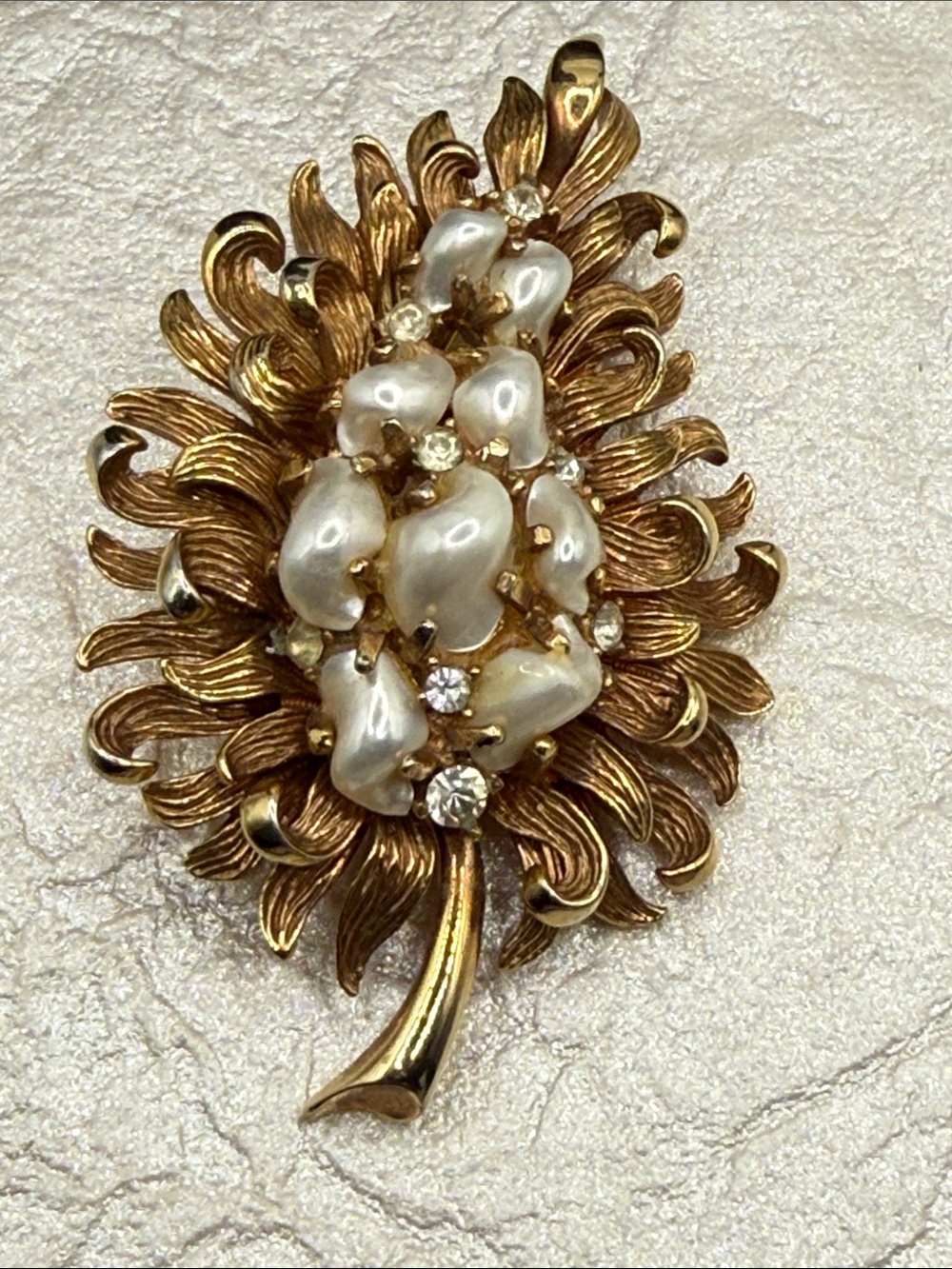 Rare vintage Marcel Boucher MCM Gold-Tone Leaf Brooch number 920